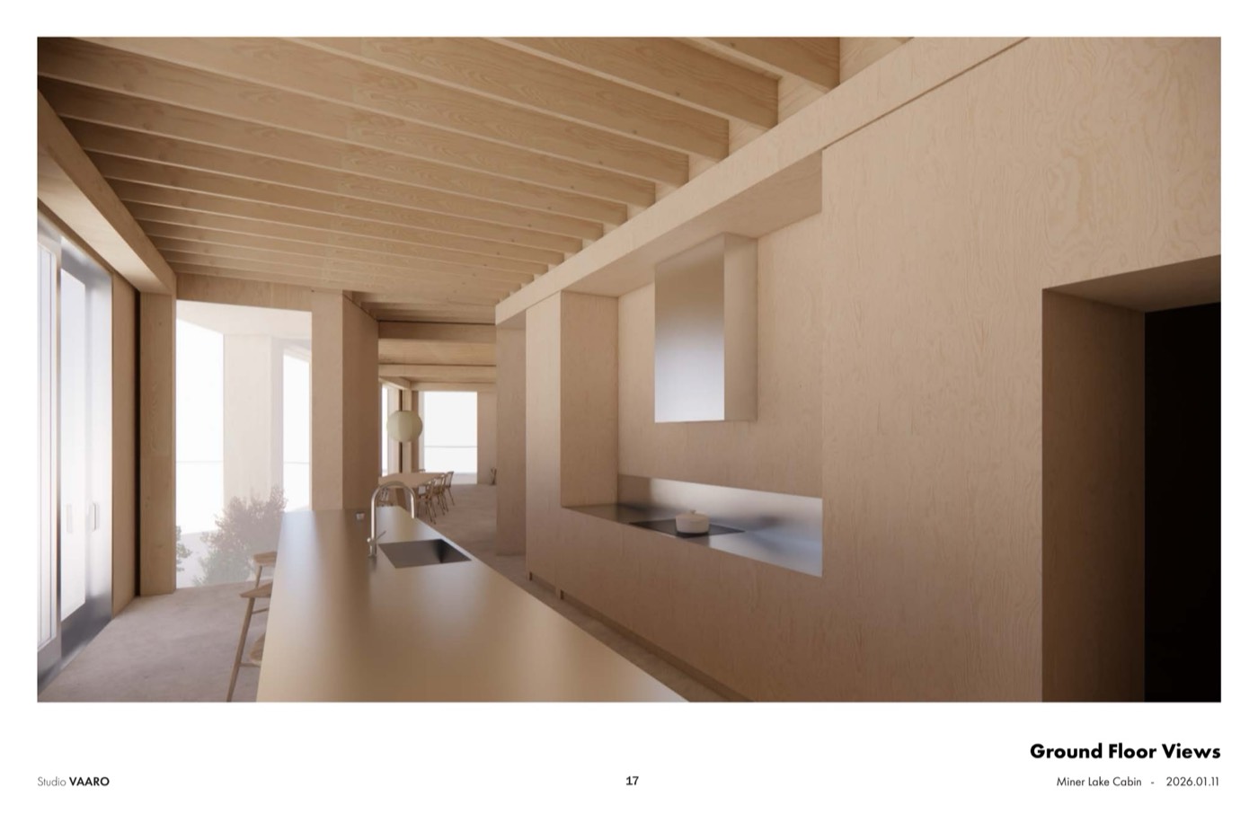 Red Oak Lodge design concept with floor-to-ceiling windows